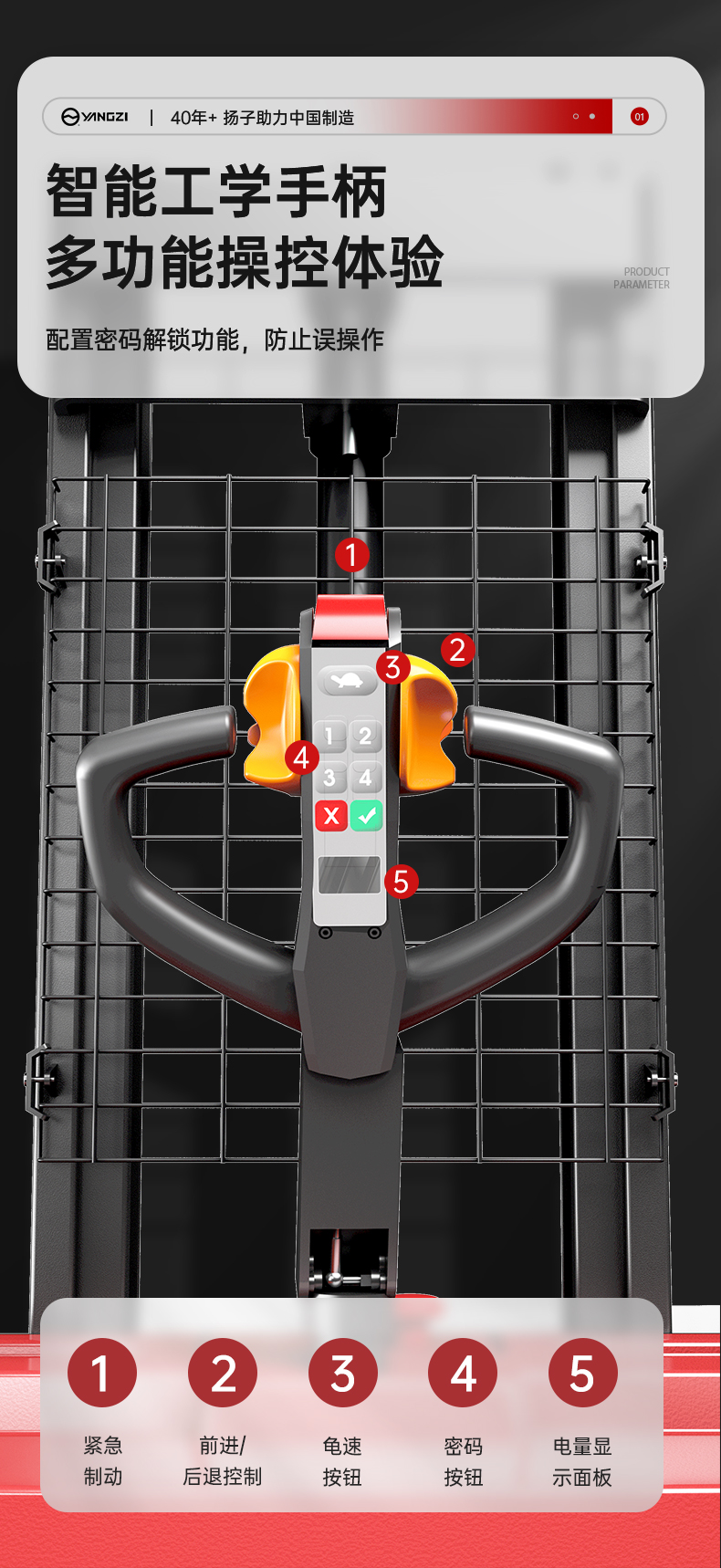 揚子堆高車(chē)PSP 站駕式全電動(dòng)堆高車(chē)(圖6)
