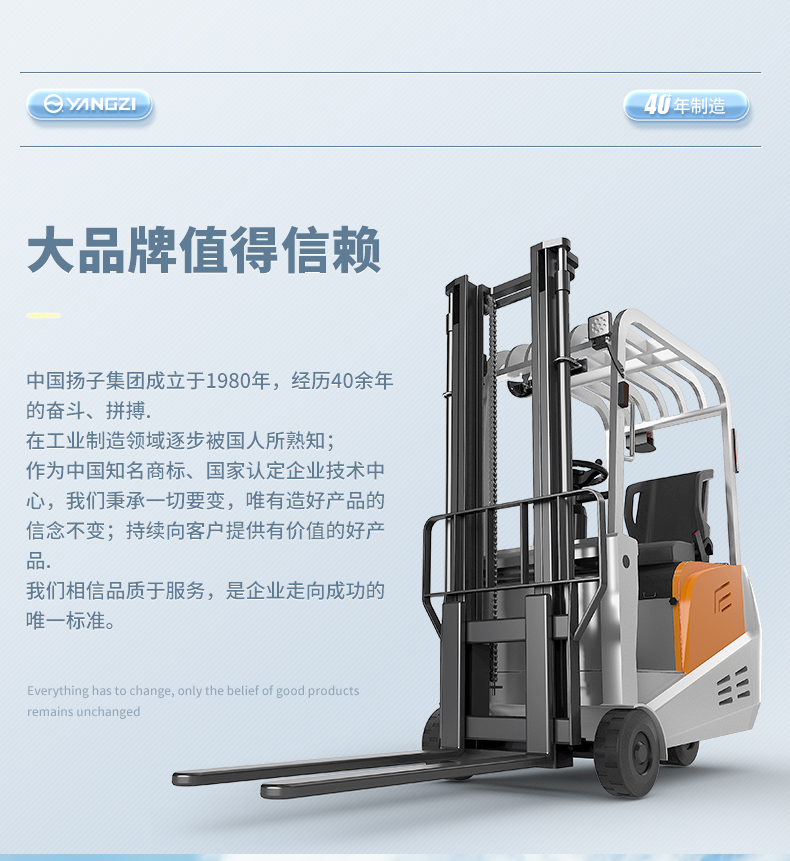 揚子堆高車(chē) CPD15A三支點(diǎn)座駕式(圖1)