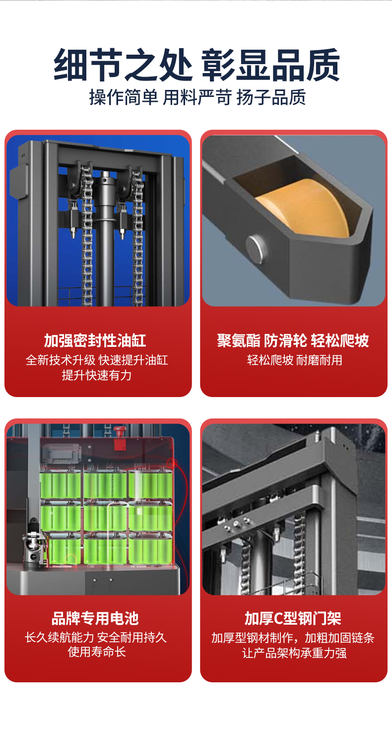 揚子熱賣(mài)款電動(dòng)堆高車(chē)PSL-C(圖3)